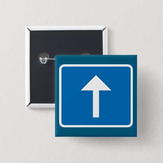 Blaues Einbahnstraßenzeichen Button (Vorne & Hinten)