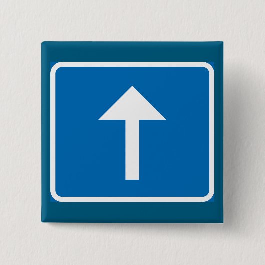 Blaues Einbahnstraßenzeichen Button (Vorderseite)