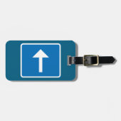 Blaues Einbahnstraßenzeichen Gepäckanhänger (Vorderseite horizontal)