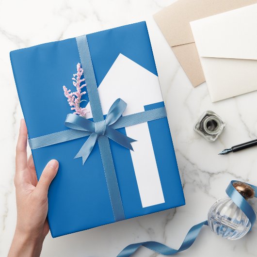 Blaues Einbahnstraßenzeichen Geschenkpapier