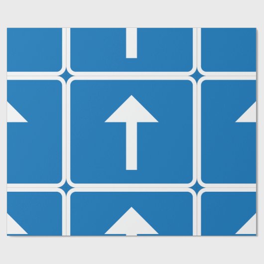 Blaues Einbahnstraßenzeichen Geschenkpapier (Flach)