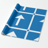 Blaues Einbahnstraßenzeichen Geschenkpapier (Ungerollt)