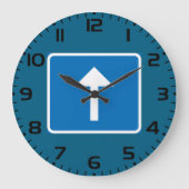 Blaues Einbahnstraßenzeichen Große Wanduhr (Vorderseite)