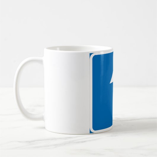 Blaues Einbahnstraßenzeichen Kaffeetasse (Links)