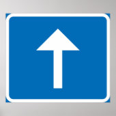 Blaues Einbahnstraßenzeichen Poster (Vorne)