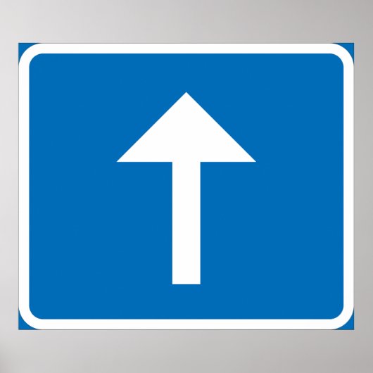 Blaues Einbahnstraßenzeichen Poster (Vorne)