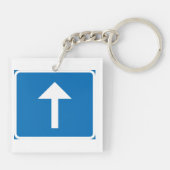 Blaues Einbahnstraßenzeichen Schlüsselanhänger (Rückseite)