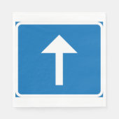 Blaues Einbahnstraßenzeichen Serviette (Vorderseite)