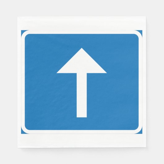 Blaues Einbahnstraßenzeichen Serviette (Vorderseite)