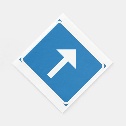 Blaues Einbahnstraßenzeichen Serviette (Ecke)