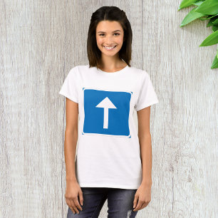 Blaues Einbahnstraßenzeichen T-Shirt