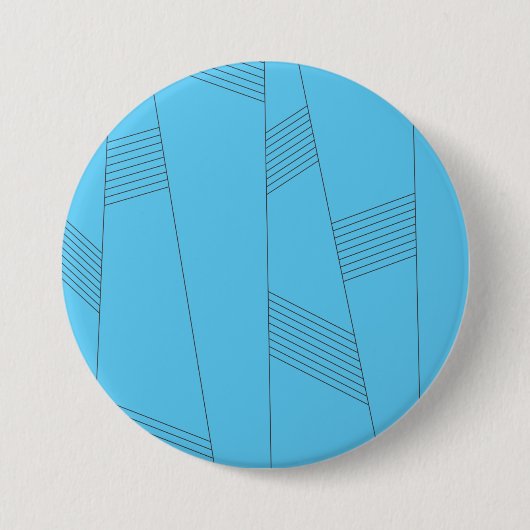 Blaues, einfaches, elegantes, abstraktes Linienmus Button (Vorderseite)