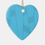 Blaues, einfaches, elegantes, abstraktes Linienmus Keramik Ornament (Rechts)