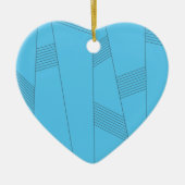 Blaues, einfaches, elegantes, abstraktes Linienmus Keramik Ornament (Vorne)