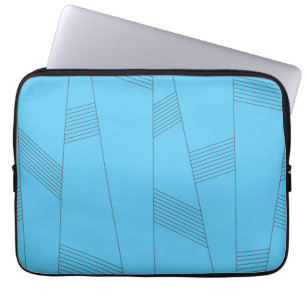 Blaues, einfaches, elegantes, abstraktes Linienmus Laptopschutzhülle