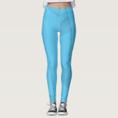 Blaues, einfaches, elegantes, abstraktes Linienmus Leggings (Vorderseite)