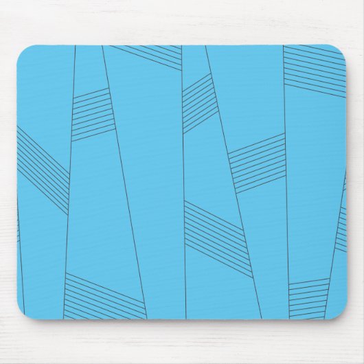 Blaues, einfaches, elegantes, abstraktes Linienmus Mousepad (Vorne)