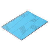 Blaues, einfaches, elegantes, abstraktes Linienmus Notizblock (Linke Seite)