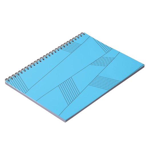 Blaues, einfaches, elegantes, abstraktes Linienmus Notizblock (Linke Seite)