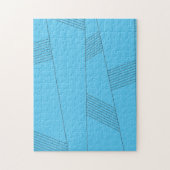 Blaues, einfaches, elegantes, abstraktes Linienmus Puzzle (Vertikal)