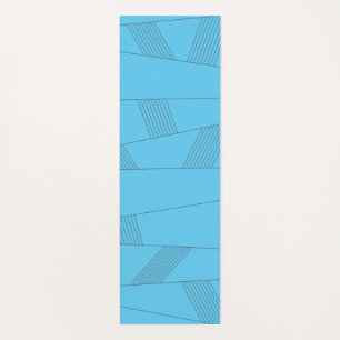 Blaues, einfaches, elegantes, abstraktes Linienmus Yogamatte