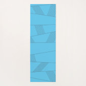 Blaues, einfaches, elegantes, abstraktes Linienmus Yogamatte (Rückseite)
