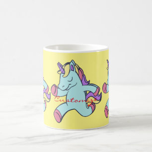 Blaues Einhorn, das Thunder_Cove laufen lässt Kaffeetasse