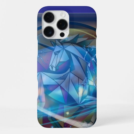 Blaues Einhorn iPhone 16 Pro Max Hülle (Rückseite)