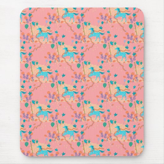 Blaues Einhorn Mousepad (Vorne)