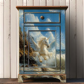 Blaues Einhorn Mythische Fantasie Pegasus Seidenpapier