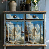 Blaues Einhorn Mythische Fantasie Pegasus Seidenpapier