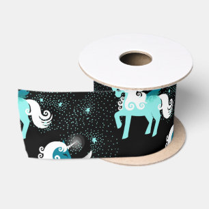 Blaues Einhorn Pferd Universum Sternbild Satinband