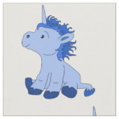 Blaues Einhorn Zeichnend Muster Kinder Stoff (Nahaufnahme)