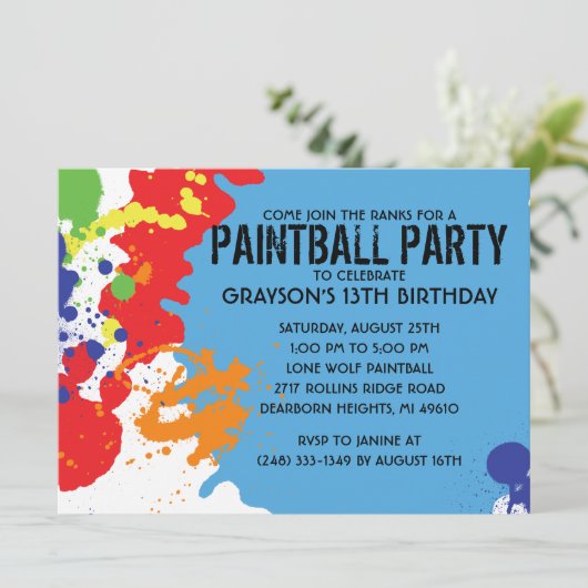 Blaues Einladung (Stehend Vorderseite)