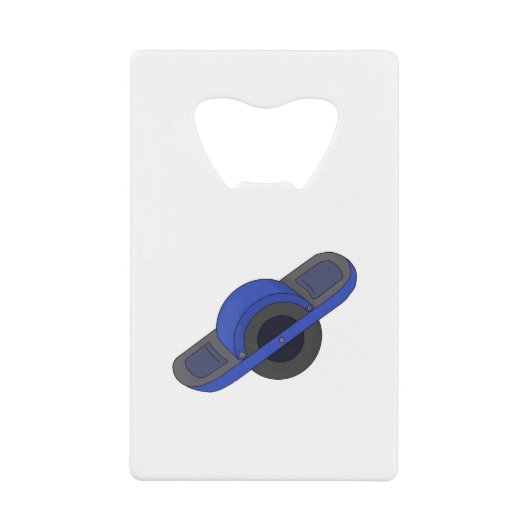 Blaues Einrad Geldbeutel Flaschenöffner (Vorderseite)