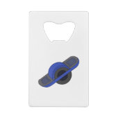 Blaues Einrad Geldbeutel Flaschenöffner (Rückseite)