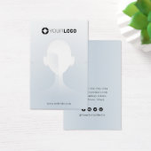 Blaues, einzigartiges Portrait mit eigenem Logo Oh (Schreibtisch)