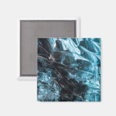 Blaues Eis Abstrakt in Eishöhle Magnet (Vorderseite/Rückseite)