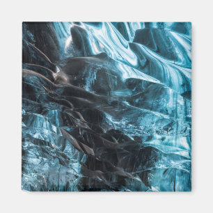 Blaues Eis Abstrakt in Eishöhle Magnet