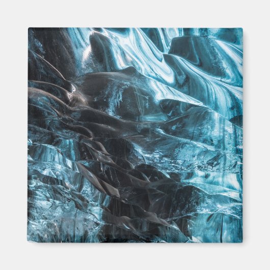 Blaues Eis Abstrakt in Eishöhle Magnet (Vorne)