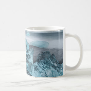 Blaues Eis am Strand, Island Kaffeetasse