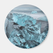 Blaues Eis am Strand, Island Magnet (Vorne)