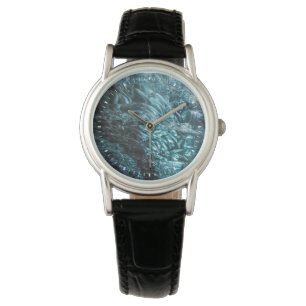 Blaues Eis einer Eishöhle, Island Armbanduhr