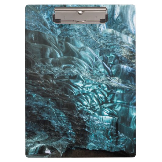 Blaues Eis einer Eishöhle, Island Klemmbrett (Vorderseite)