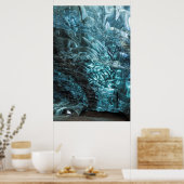 Blaues Eis einer Eishöhle, Island Poster (Küche)