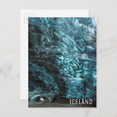 Blaues Eis einer Eishöhle, Island Postkarte (Vorne/Hinten)