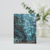 Blaues Eis einer Eishöhle, Island Postkarte (Stehend Vorderseite)