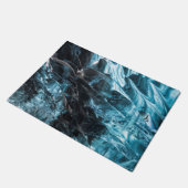 Blaues Eis in der Eishöhle Abstrakt Fußmatte (Schrägansicht)