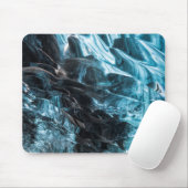 Blaues Eis in der Eishöhle Abstrakt Mousepad (Mit Mouse)
