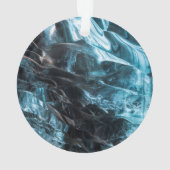 Blaues Eis in der Eishöhle Abstrakt Ornament (Rückseite)